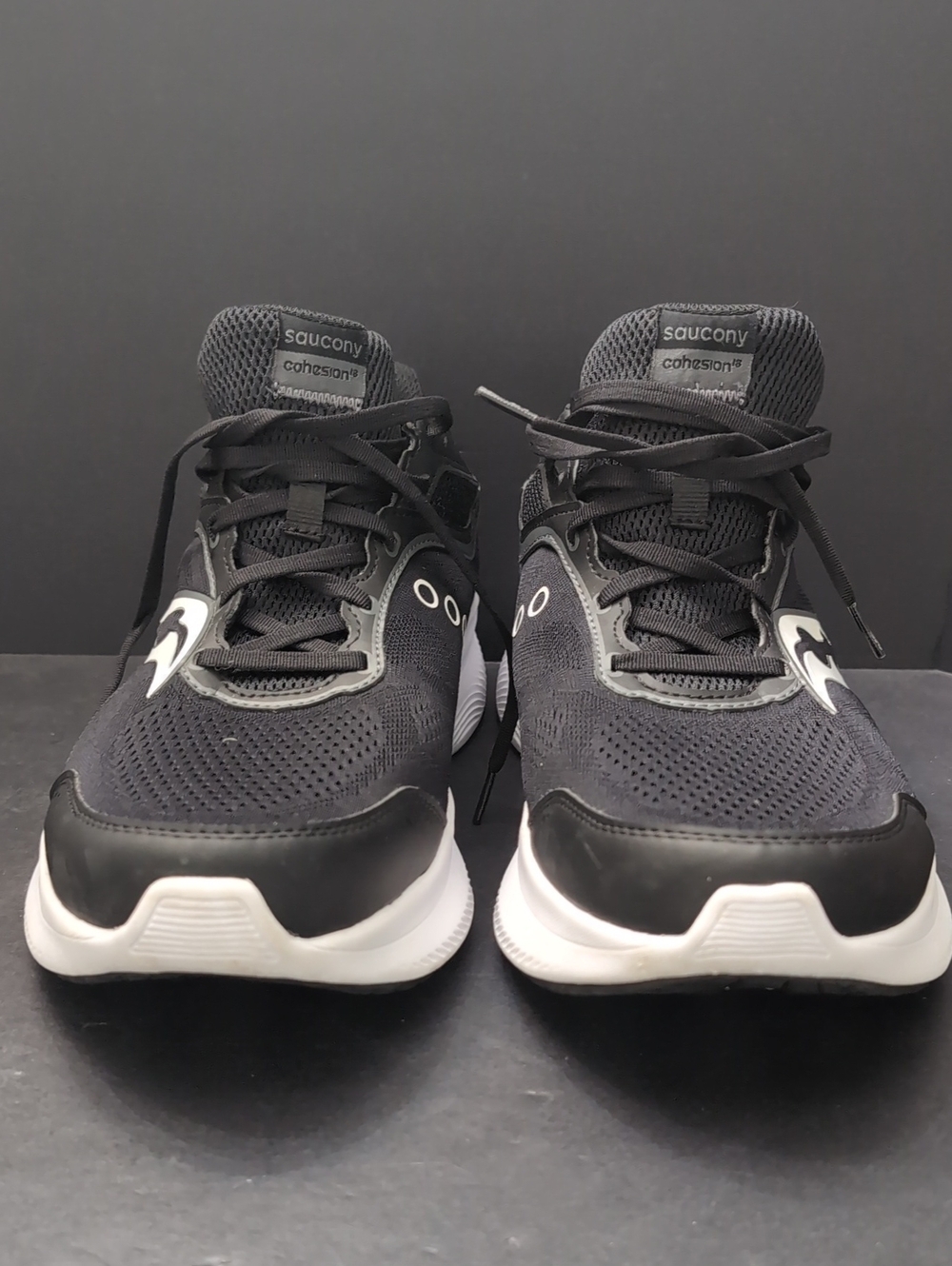 Saucony Cohesion Men's Black /White Lace Up Sneakers,Size 13.